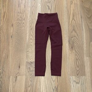 Lululemon Athletica Burgundy Wunder Train High-Rise 23” Leggings